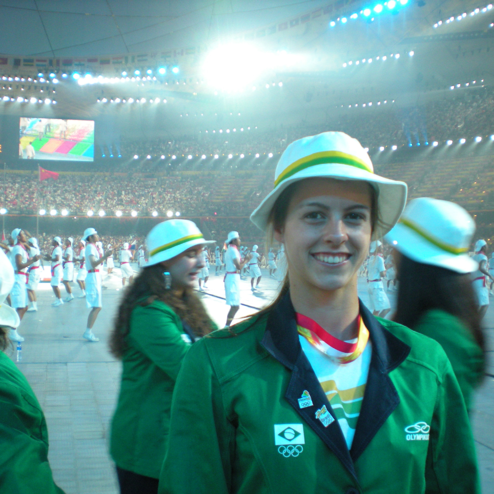 Photo of Patricia at the opening cermonies for the 2008 Olympic Games