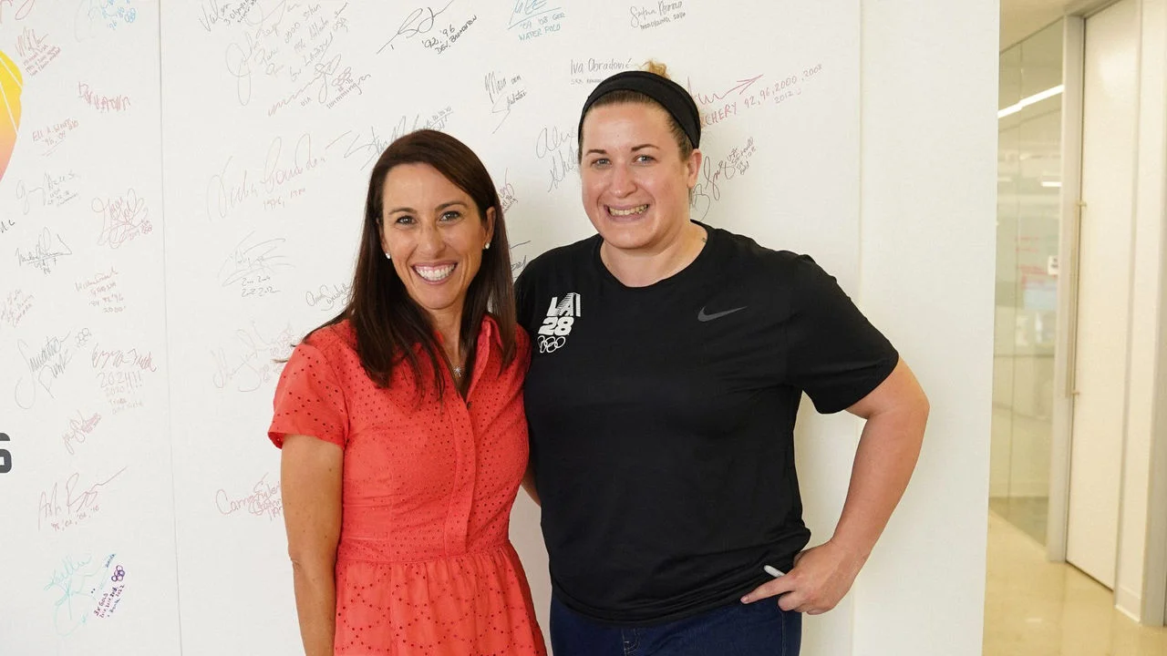 Nina Cutro Kelly, Olympian and Janet Evans, Chief Athlete Officer at LA28